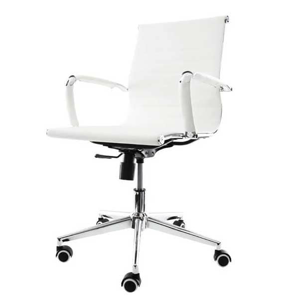 Theodore-EB White Low Back Office Chair